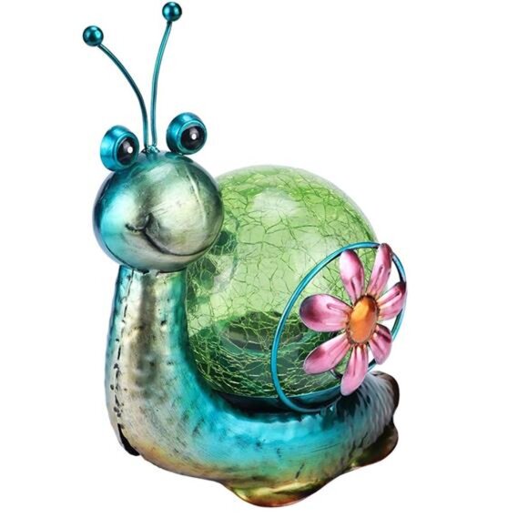 Solar Lantern Outdoor Waterproof LED Lights Snail Decorative Tabletop Lanterns - Picture 1 of 8